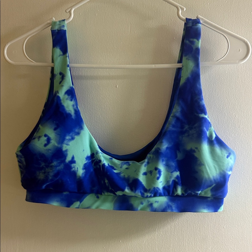 Blue Tie-Dye Women's Swim Top